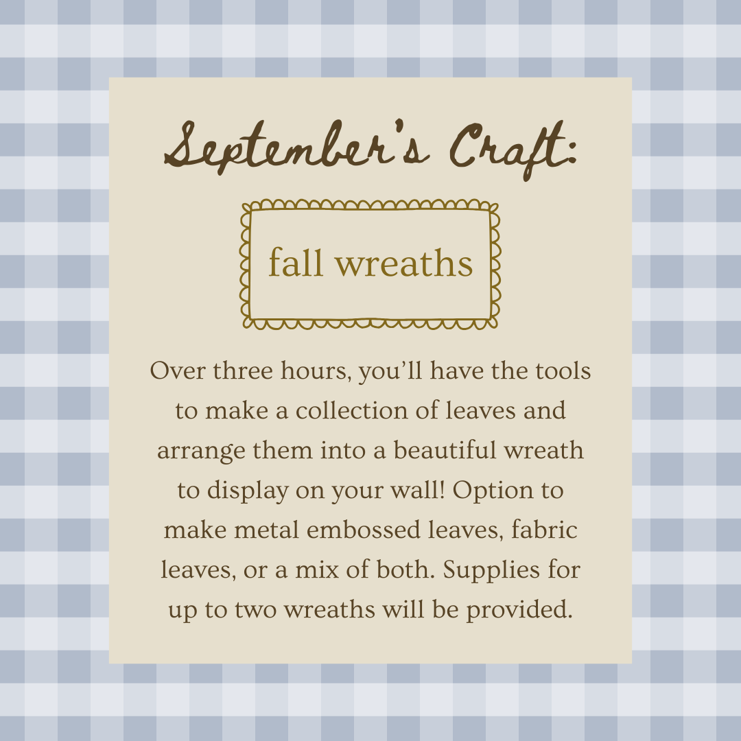 CRAFT CLUB ~ September 2025